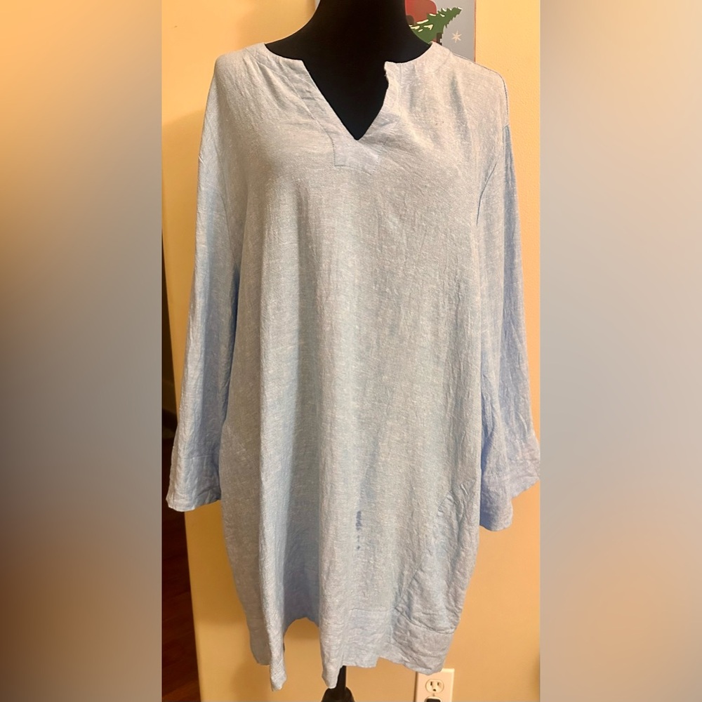 Lands' End Soft Blue Long Sleeve Shirt